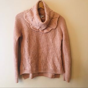 Garnet Hill Blush Pink 100% Alpaca Sweater Sz S
